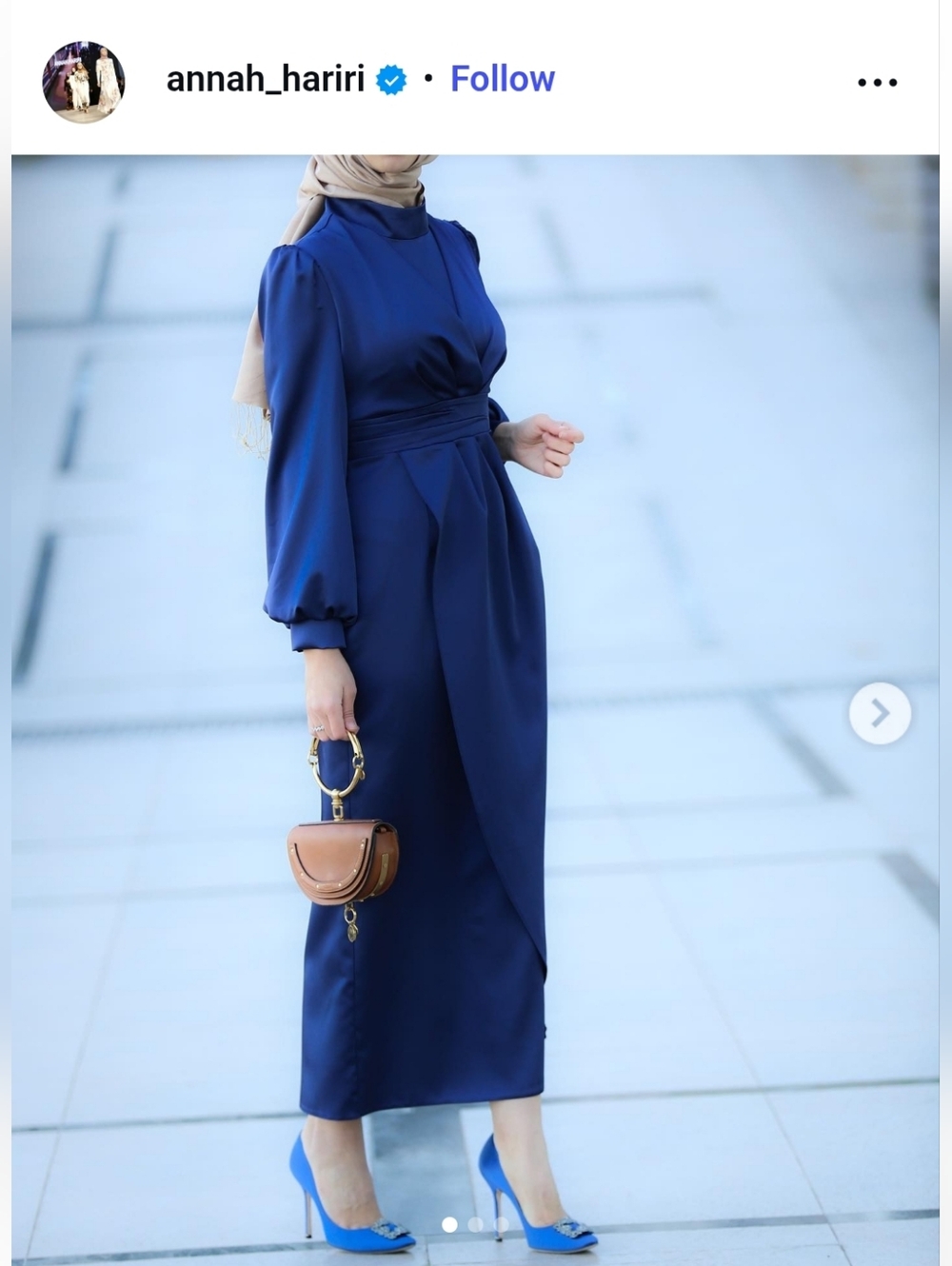 ANNAH HARIRI Elegant Navy Blue Women's Dress